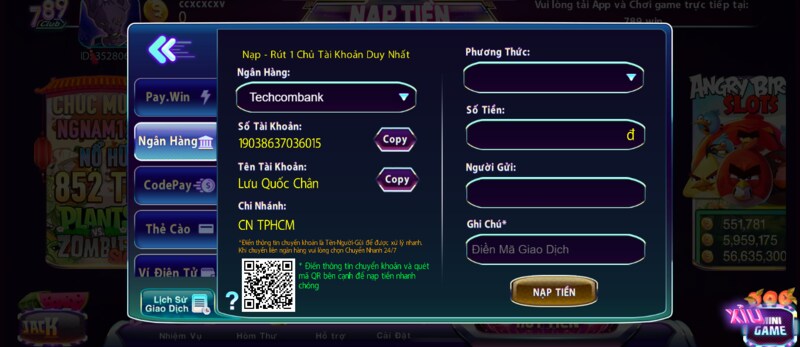 Review kênh hỗ trợ nạp tiền 789club Ngân Hàng